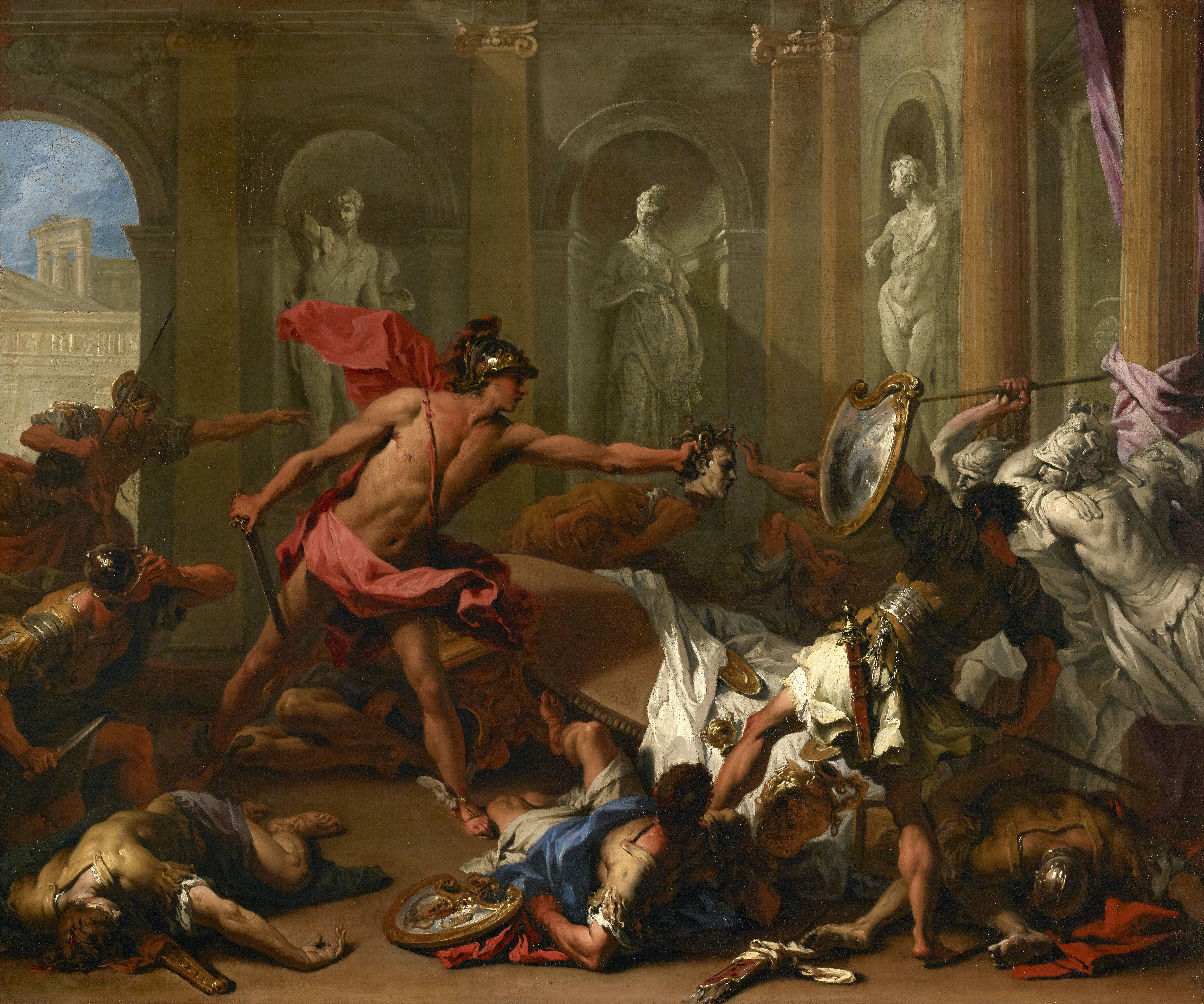セバスティアーノ・リッチ 「メドゥーサの首を持ってピネウスに対峙するペルセウス」 （1705-1710）